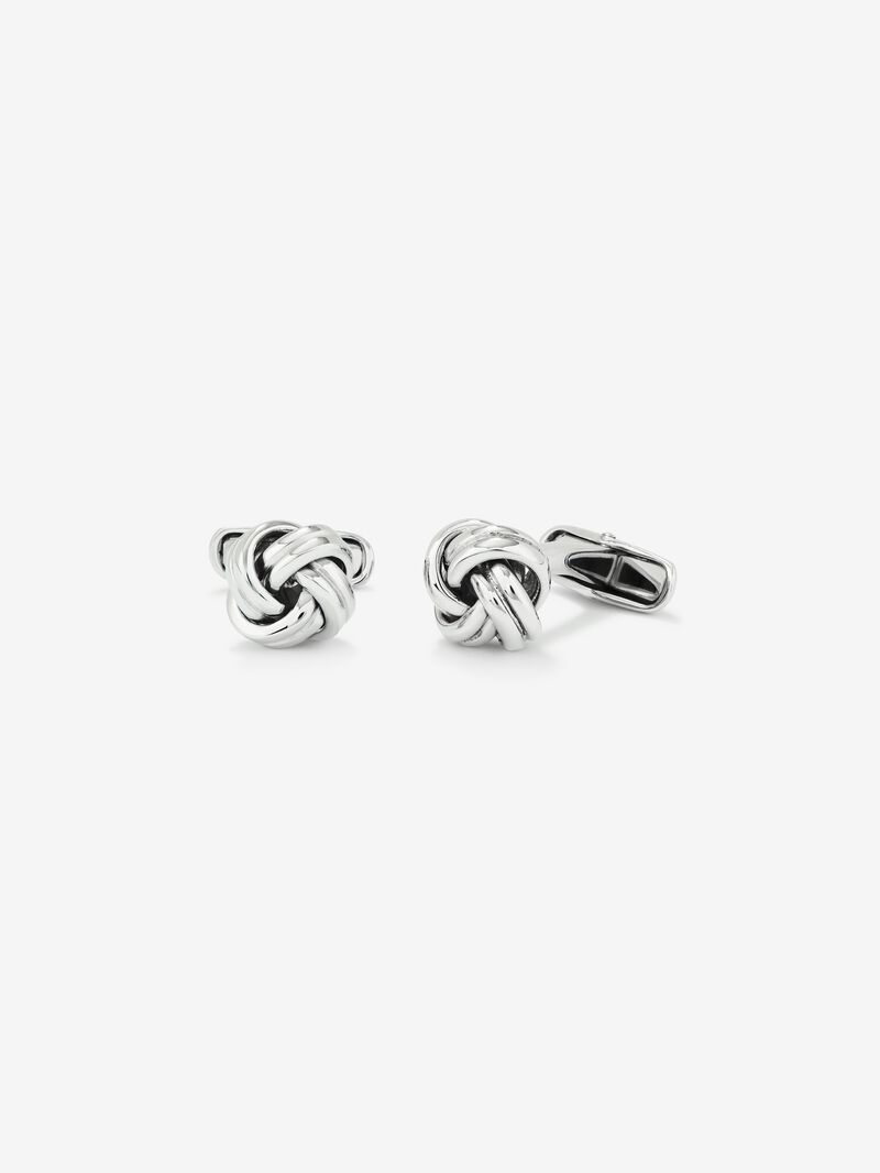 Knot-shaped 925 silver cufflinks image number 0