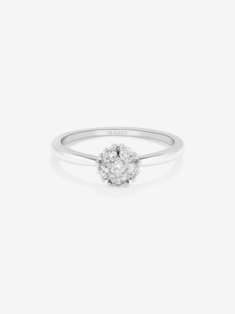 18K White Gold Diamond Pave Ring image number 2