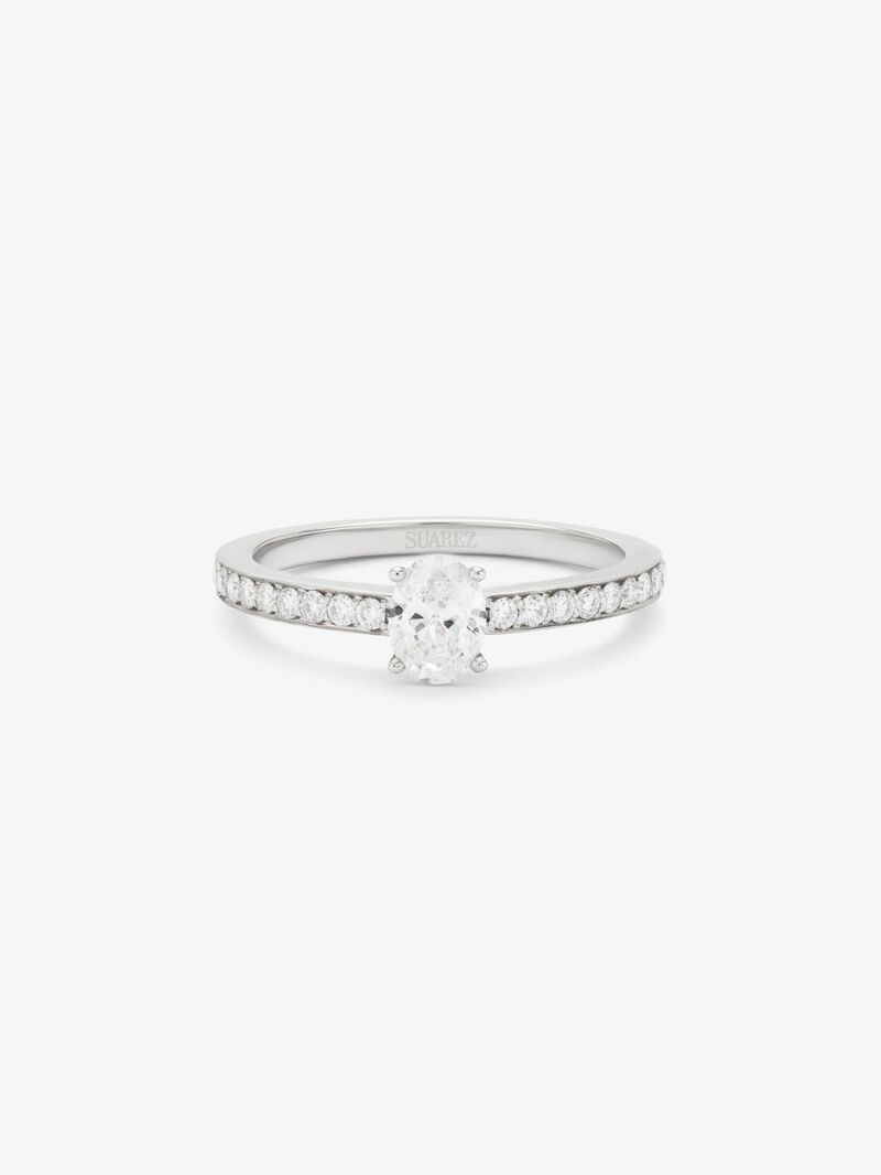 18K white gold ring with white and bright white diamonds of 0.61 cts image number 2