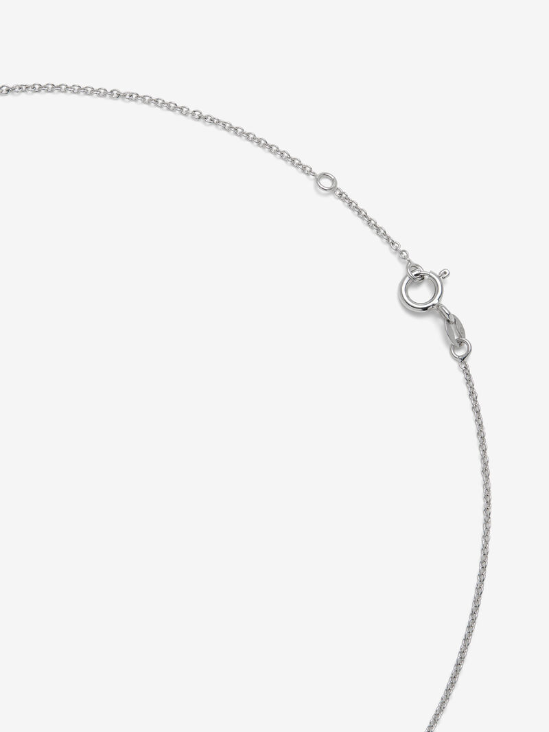 18K white gold cross pendant chain with diamonds. image number 4
