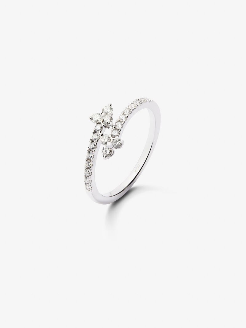 You and me ring in 18K white gold with 22 brilliant-cut diamonds with a total of 0.17 cts image number 0