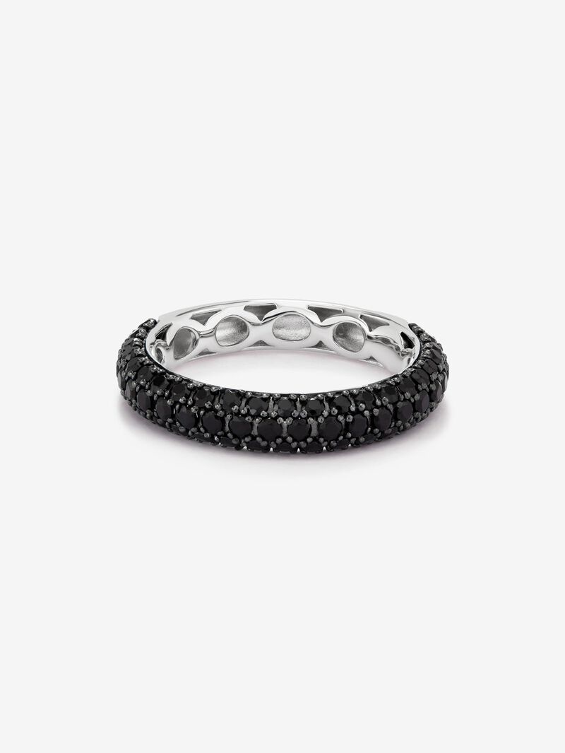 925 silver ring with 67 brilliant-cut black spinels image number 2