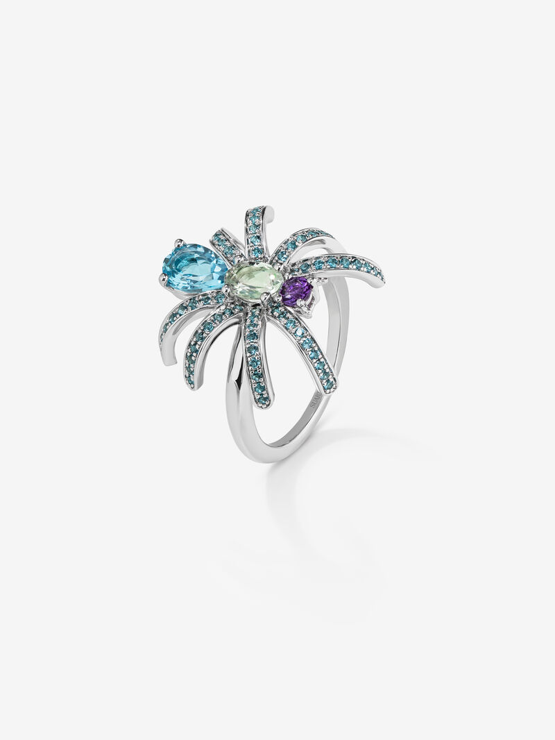 Silver Ring with Topacios and amethyst image number 2