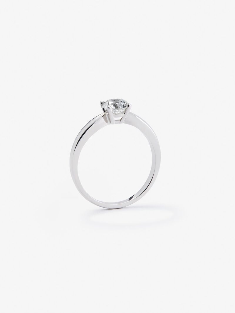 18K white gold solitaire ring with 0.7 ct brilliant cut diamond image number 4