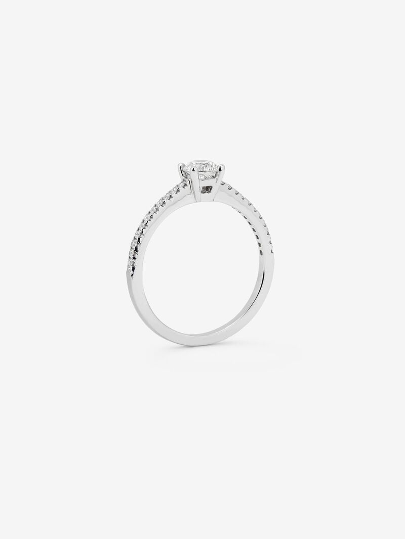 18K white gold solitaire engagement ring with diamond image number 4