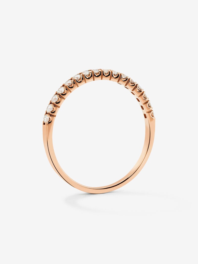 Half ring in 18K rose gold with 16 brilliant-cut diamonds with a total of 0.22 cts image number 4