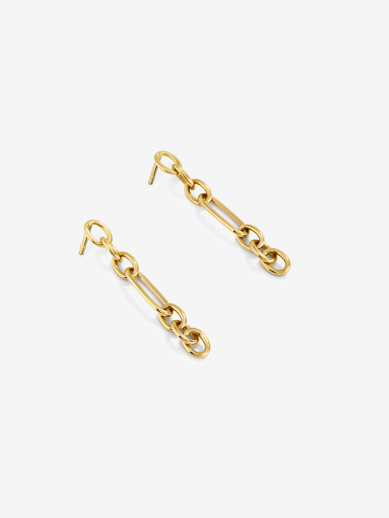 Long Forza chain earrings in 18k yellow gold image number 2