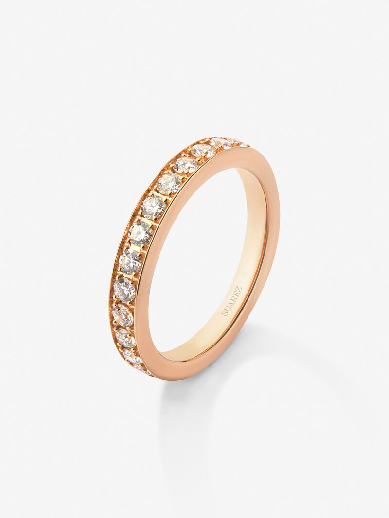 18K Rose Gold Engagement Ring with Diamonds image number 0