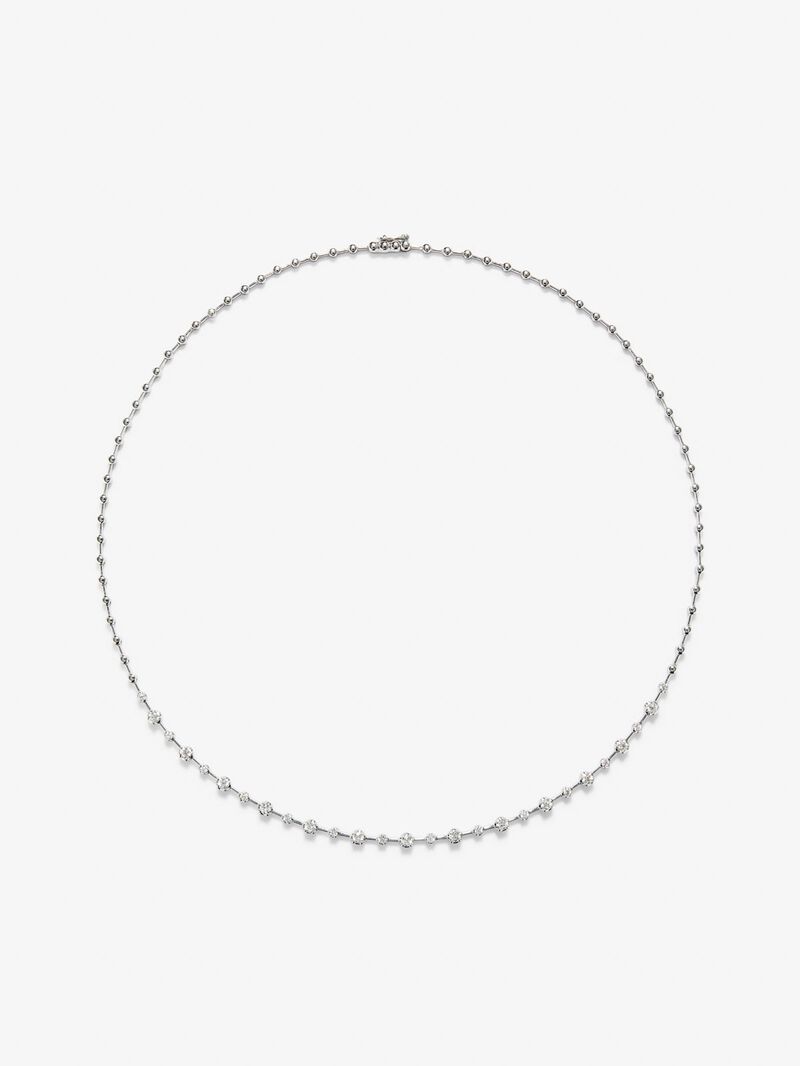 18K white gold necklace with 27 brilliant-cut diamonds with a total of 0.95 cts image number 0