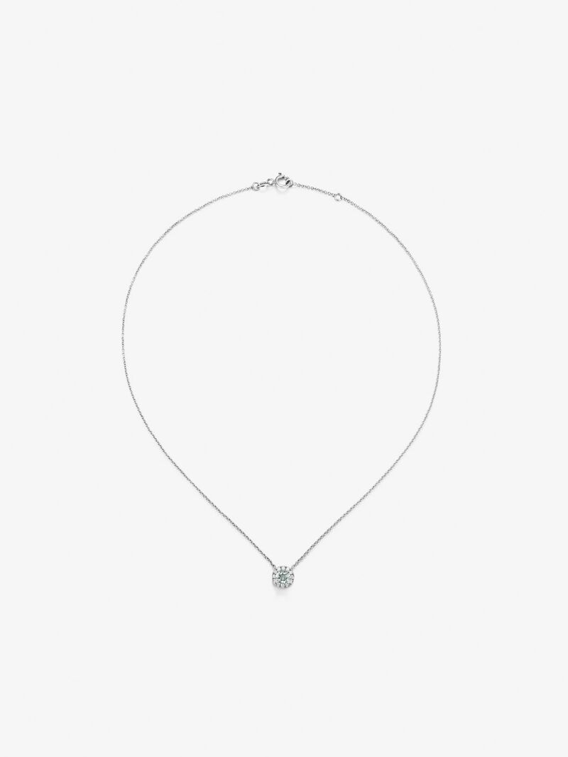 18K white gold pendant chain with amethyst image number 0