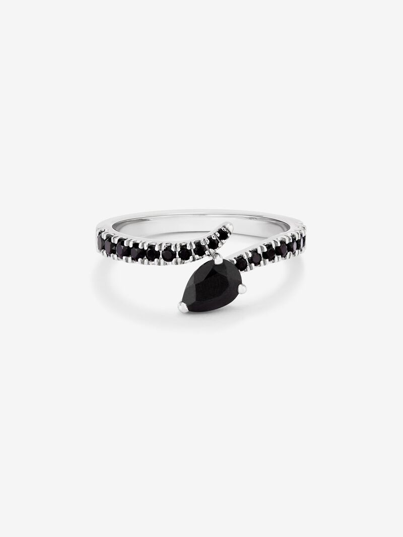 925 silver open ring with 19 pear-cut and brilliant spinels image number 2