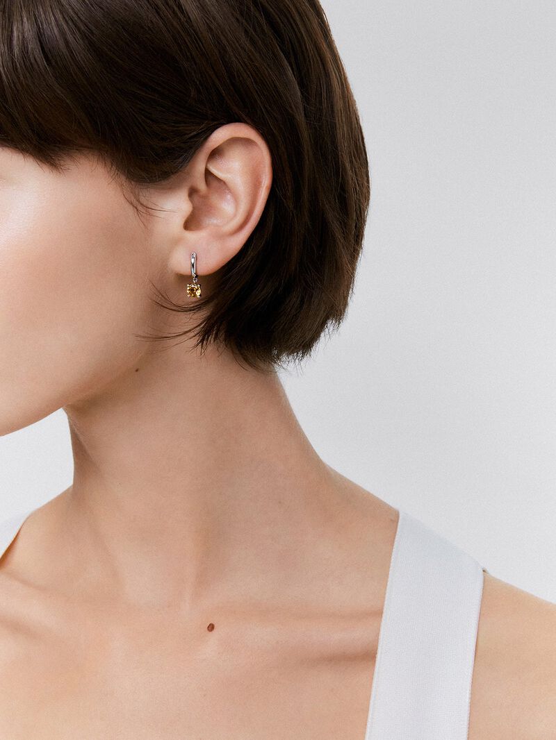 Utopian silver earrings with citrine image number 1