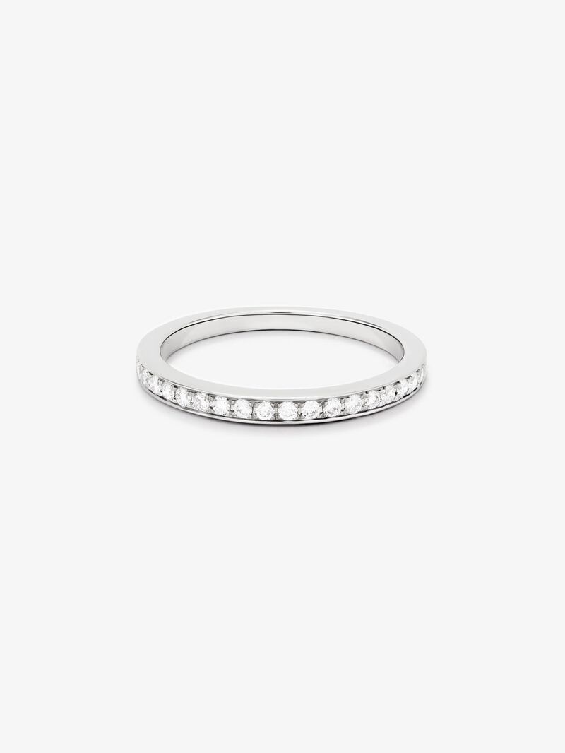 Half ring in 18K white gold with 10 brilliant-cut diamonds with a total of 0.7 cts image number 2