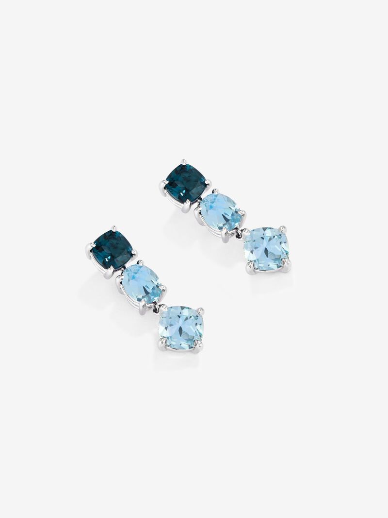Long 925 silver earrings with topaz image number 2