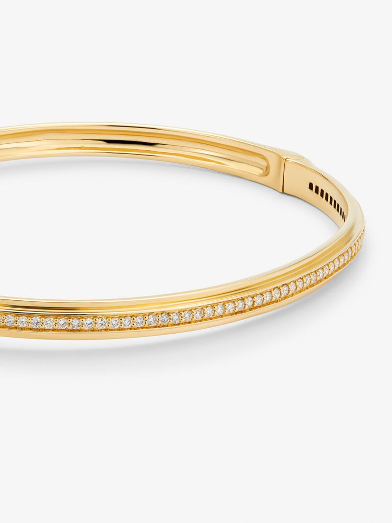 Rigid 18K yellow gold bracelet with 64 brilliant-cut diamonds with a total of 0.38 cts image number 2