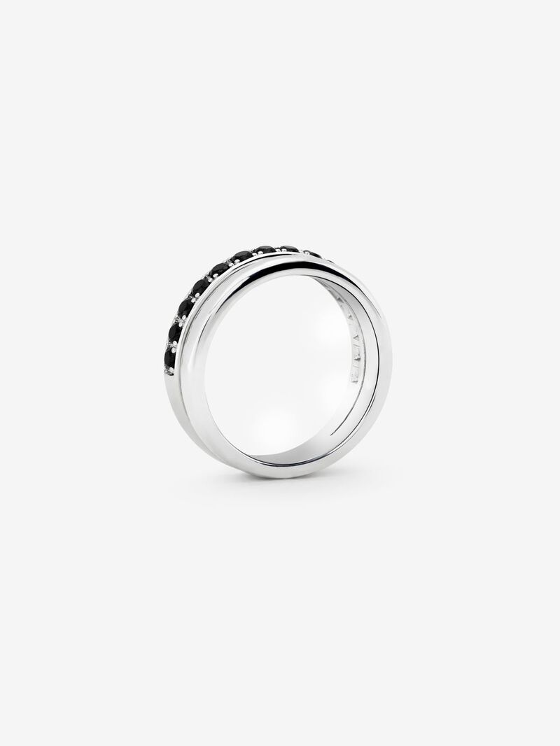 925 Silver Double Alliance Ring with Spinel Stones image number 3