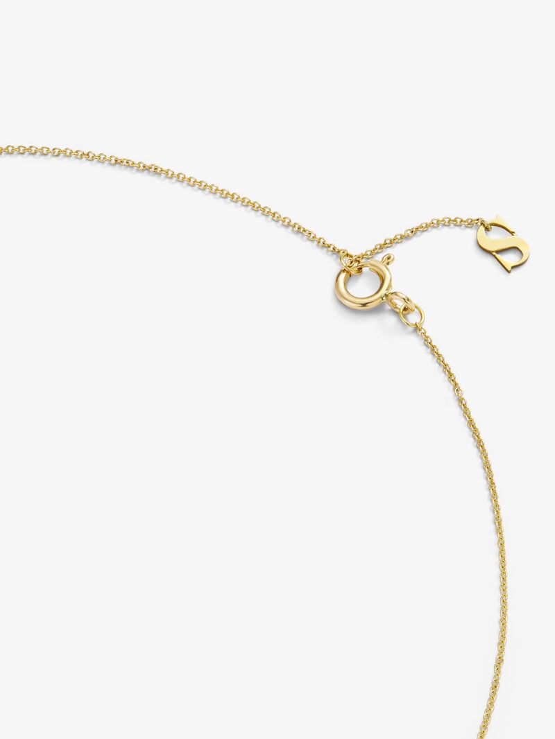18K yellow gold solitary pendant with white diamond of 0.1 cts image number 4