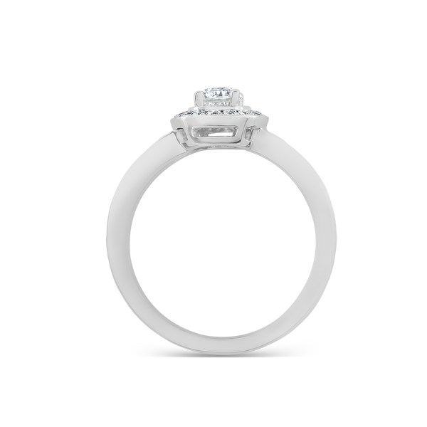 Anillo de Compromiso de Oro blanco con diamante, SL12001-00D015