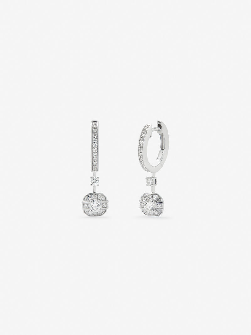 18K white gold earrings with 52 brilliant-cut diamonds with a total of 0.45 cts image number 0