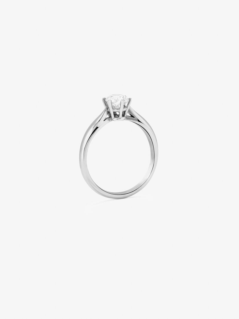 18K white gold compromise ring with 0.4 carat central diamond image number 4
