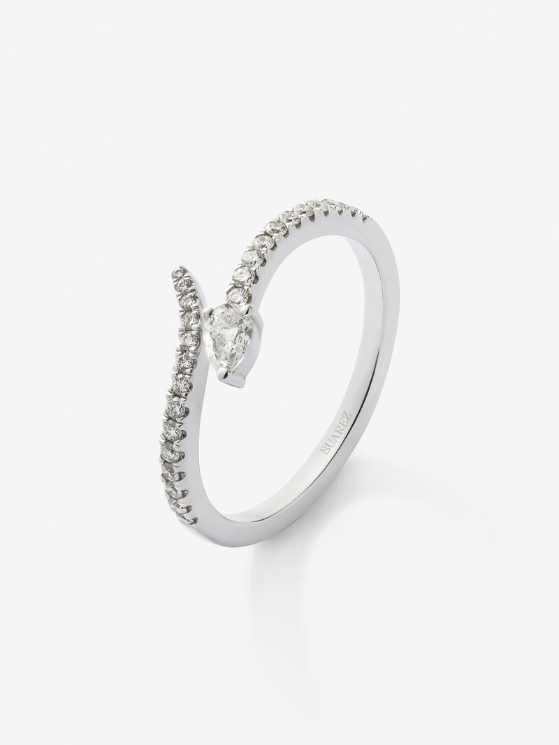 You and me ring in 18K white gold with a pear-cut diamond of 0.14 cts and 25 brilliant-cut diamonds with a total of 0.17 cts image number 0