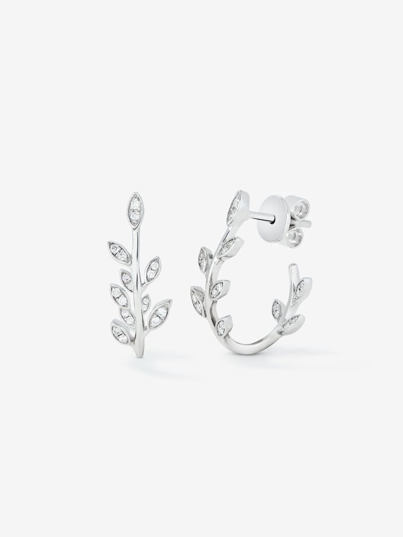 18K white gold earrings with 36 brilliant-cut diamonds with a total of 0.16 cts image number 0