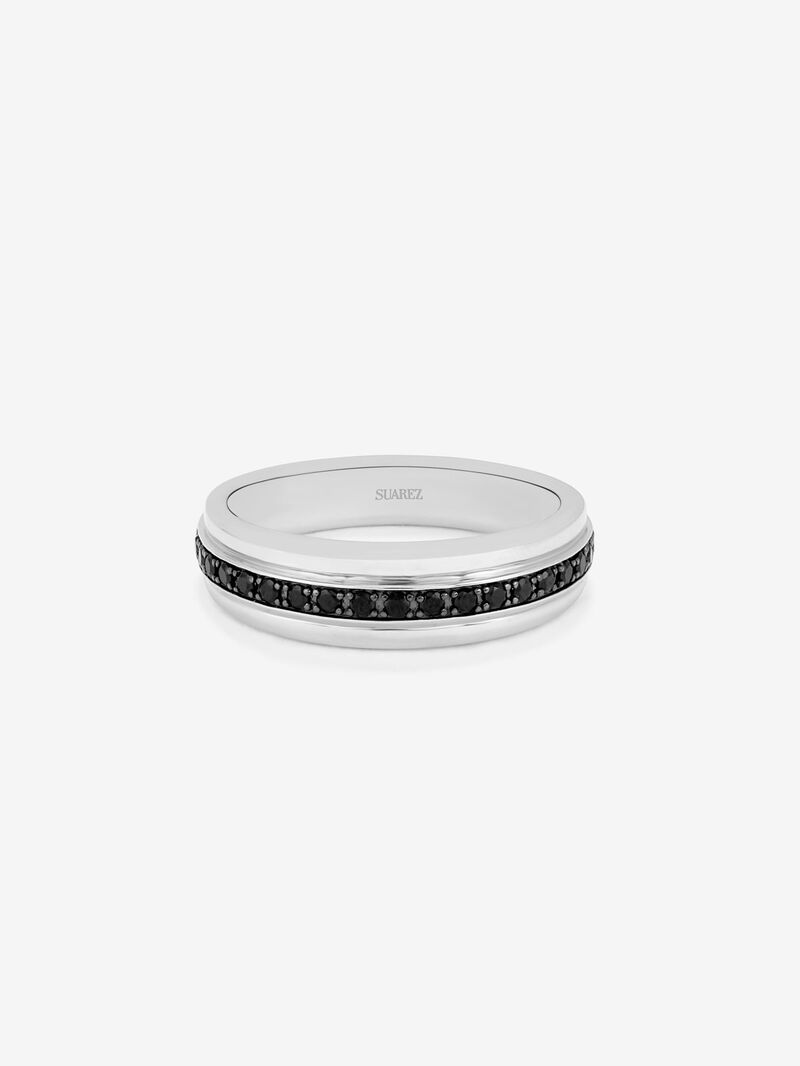 925 Silver ring band with spinels image number 2