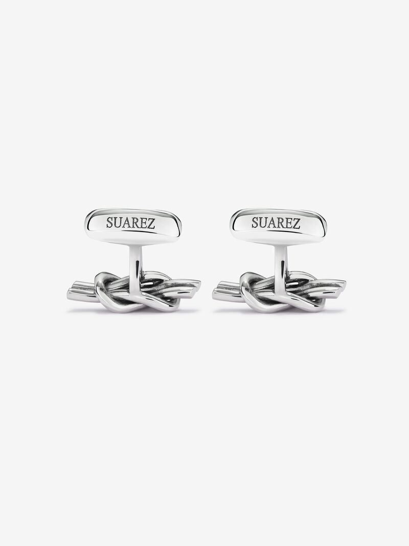 925 silver cufflinks with knot image number 2