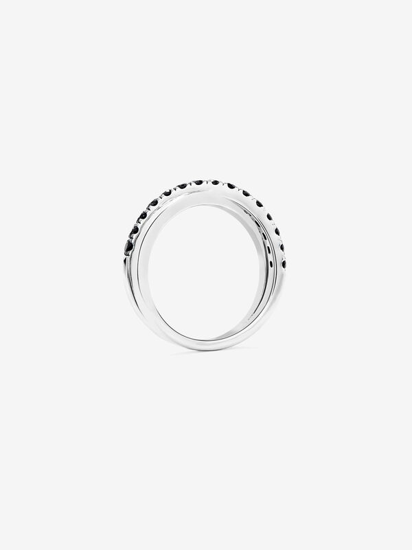 Argento ring 0,64 black spinels, SO16043-AGESP_V