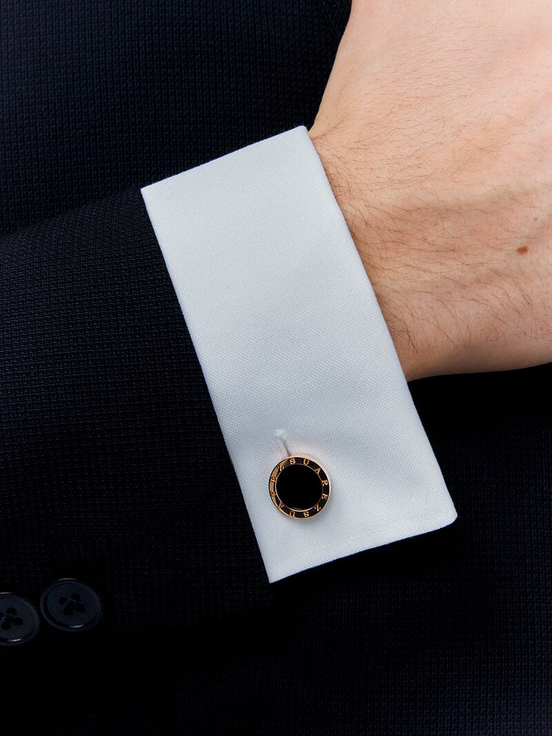 18K rose gold cufflinks with 2 black onyxes with a total of 5.13 cts image number 3