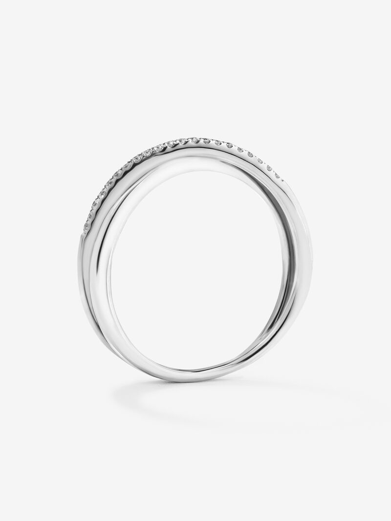 18K white gold cross ring with 21 brilliant-cut diamonds with a total of 0.07 cts image number 4