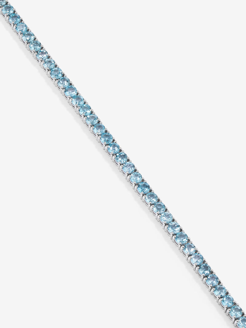 925 silver riviere bracelet with brilliant cut Swiss blue topazes with a total of 11.4 cts image number 2