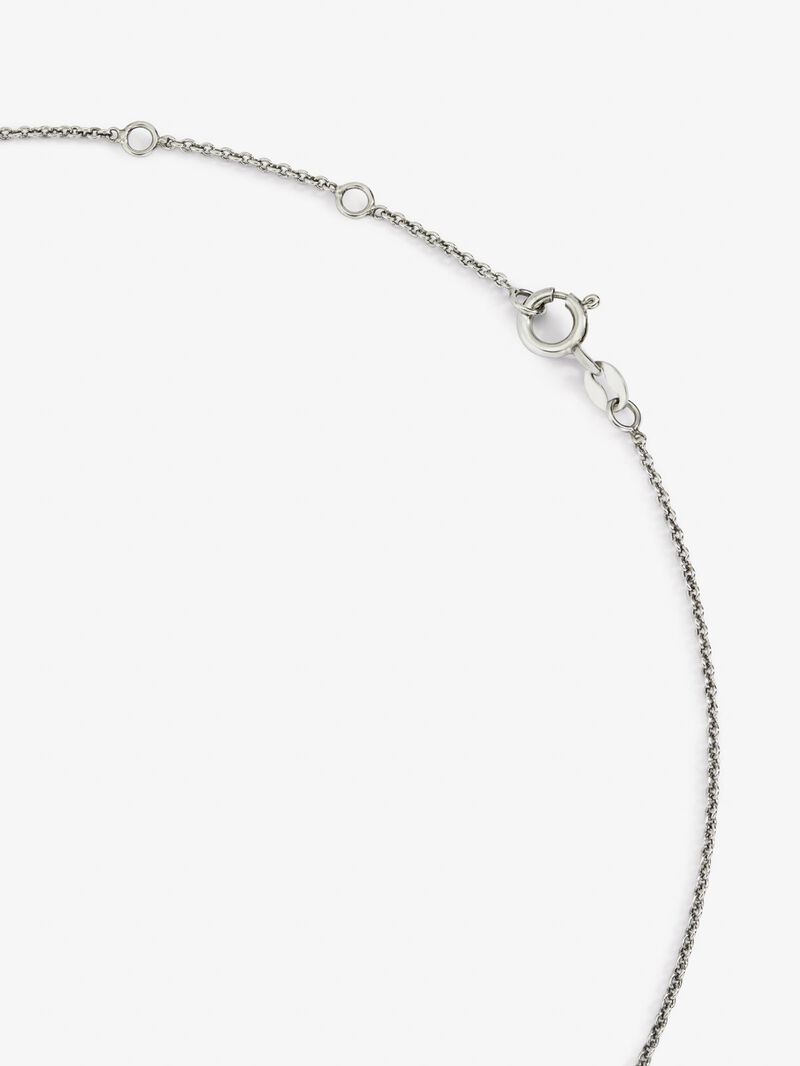 Pendant necklace with a 925 silver rosette embellished with multicolored gems. image number 4