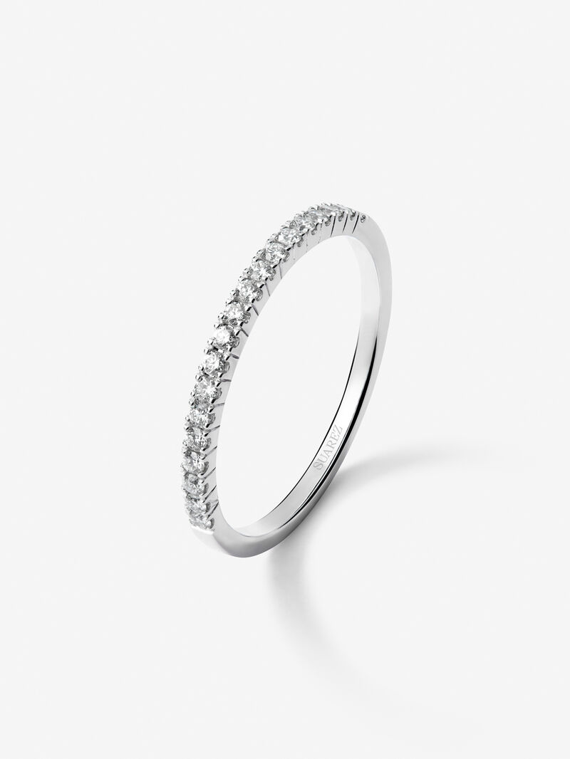 Half ring in 18K white gold with 19 brilliant-cut diamonds with a total of 0.15 cts image number 0