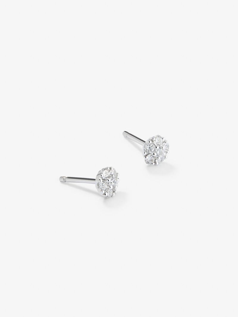 18kt white gold earrings with diamonds image number 2