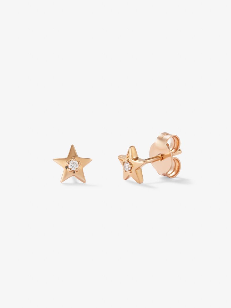 18kt rose gold earrings with diamonds image number 0