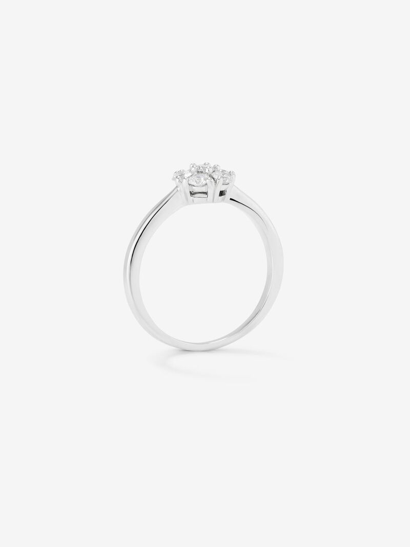18K white gold ring with a border of 6 brilliant-cut diamonds with a total of 0.4 cts image number 4