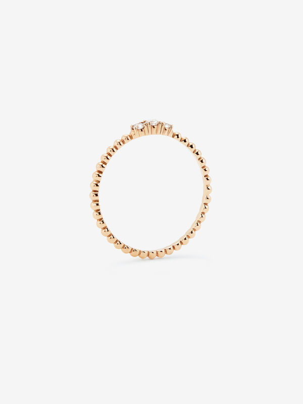 Anillo tresillo constelación Orión de oro rosa de 18kt con diamantes de 0,08cts, SO21062-ORD_V