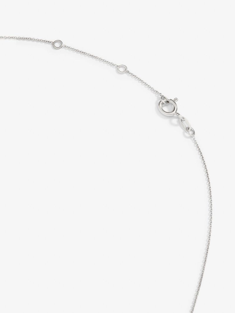 Pendant chain with small initial in 18K white gold and diamonds. image number 5