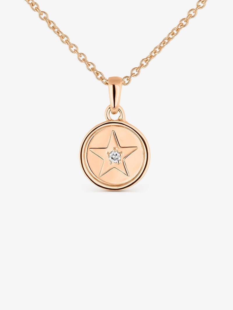 18kt rose gold pendant with diamonds image number 0