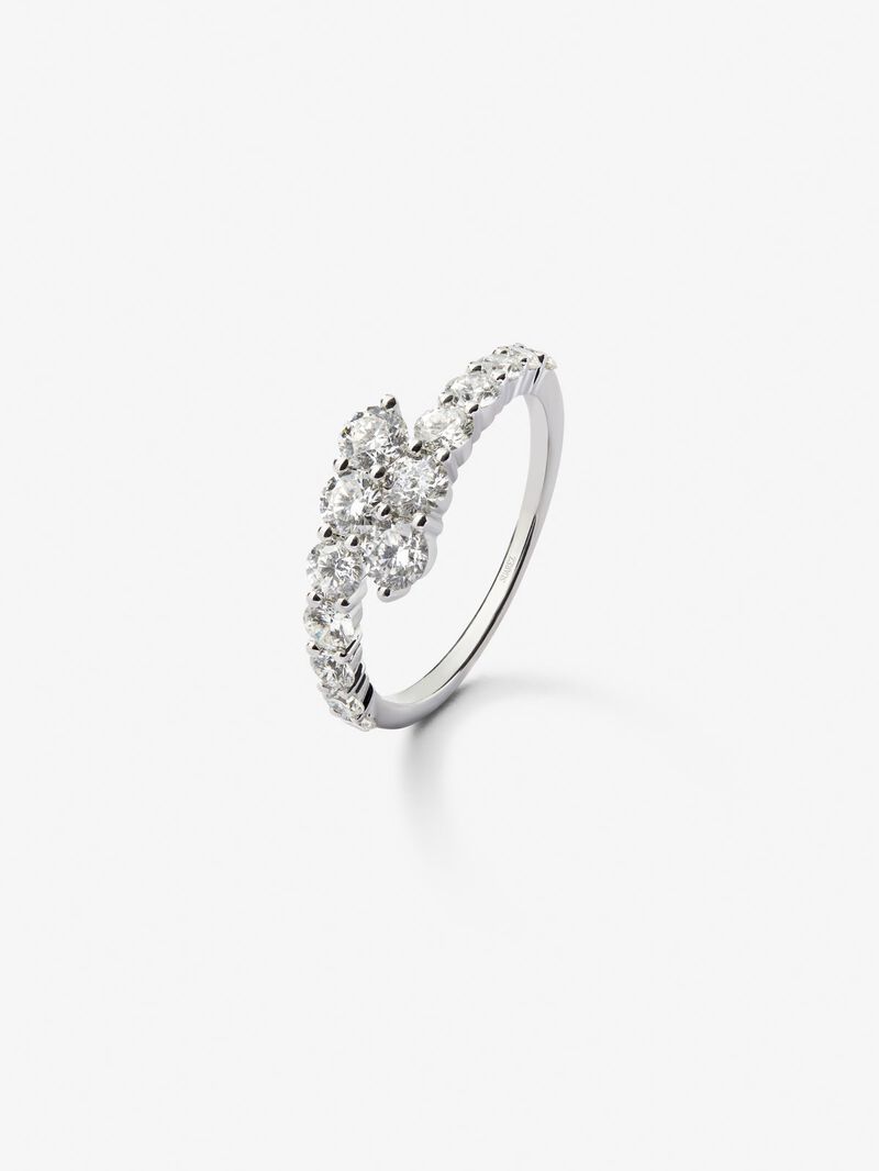 You and I of 18K White Gold with White Diamonds in Bright Size of 1.15 CTS image number 0