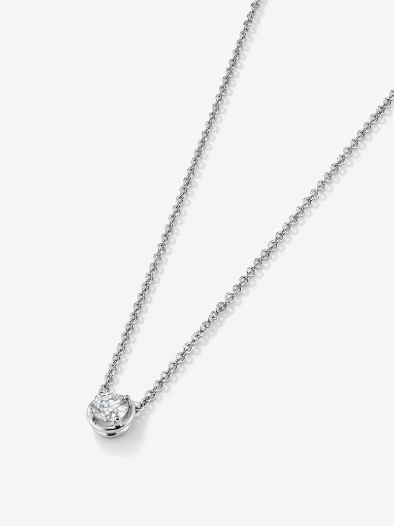 18K white gold pendant with 0.05 ct brilliant cut diamonds image number 2