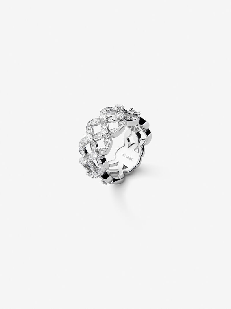 18K White Gold Ring with white diamonds in 1.14 cts image number 0