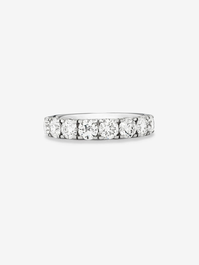Half ring in 18K white gold with 9 brilliant-cut diamonds with a total of 0.81 cts image number 2