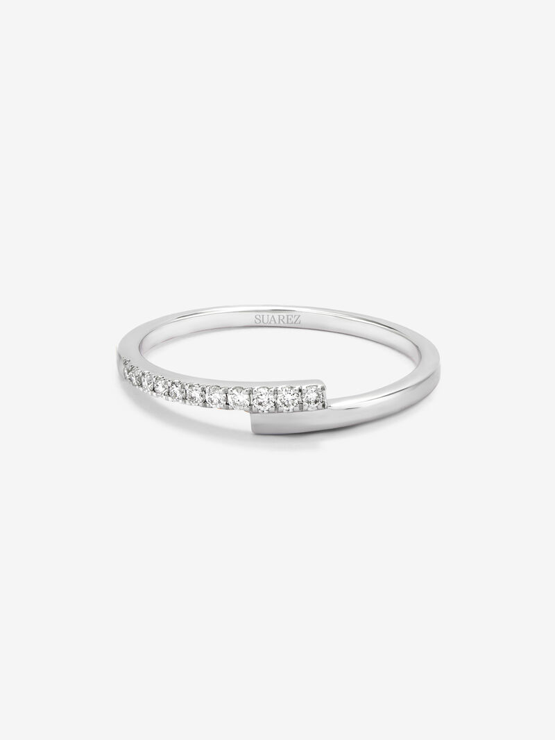 You and me ring in 18K white gold with 11 brilliant-cut diamonds with a total of 0.1 cts image number 2