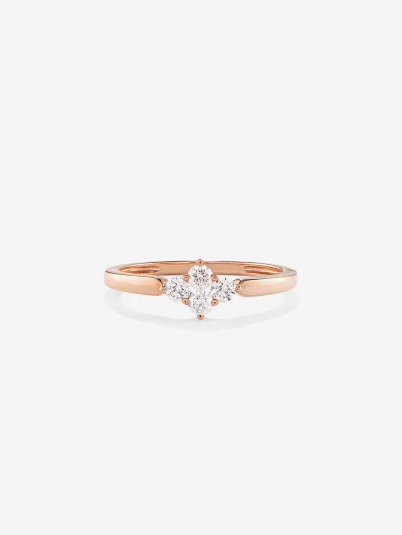 18K Rose Gold Ring with Diamonds image number 2