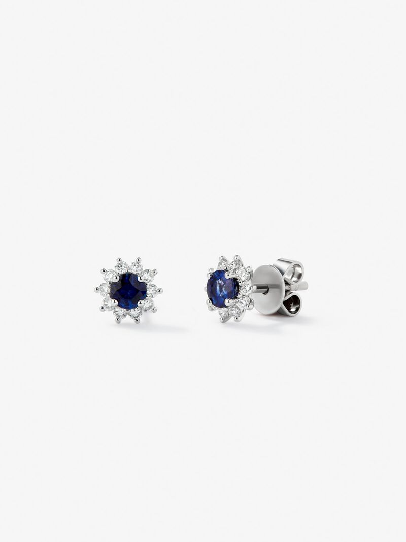 18kt white gold earrings with sapphires image number 0