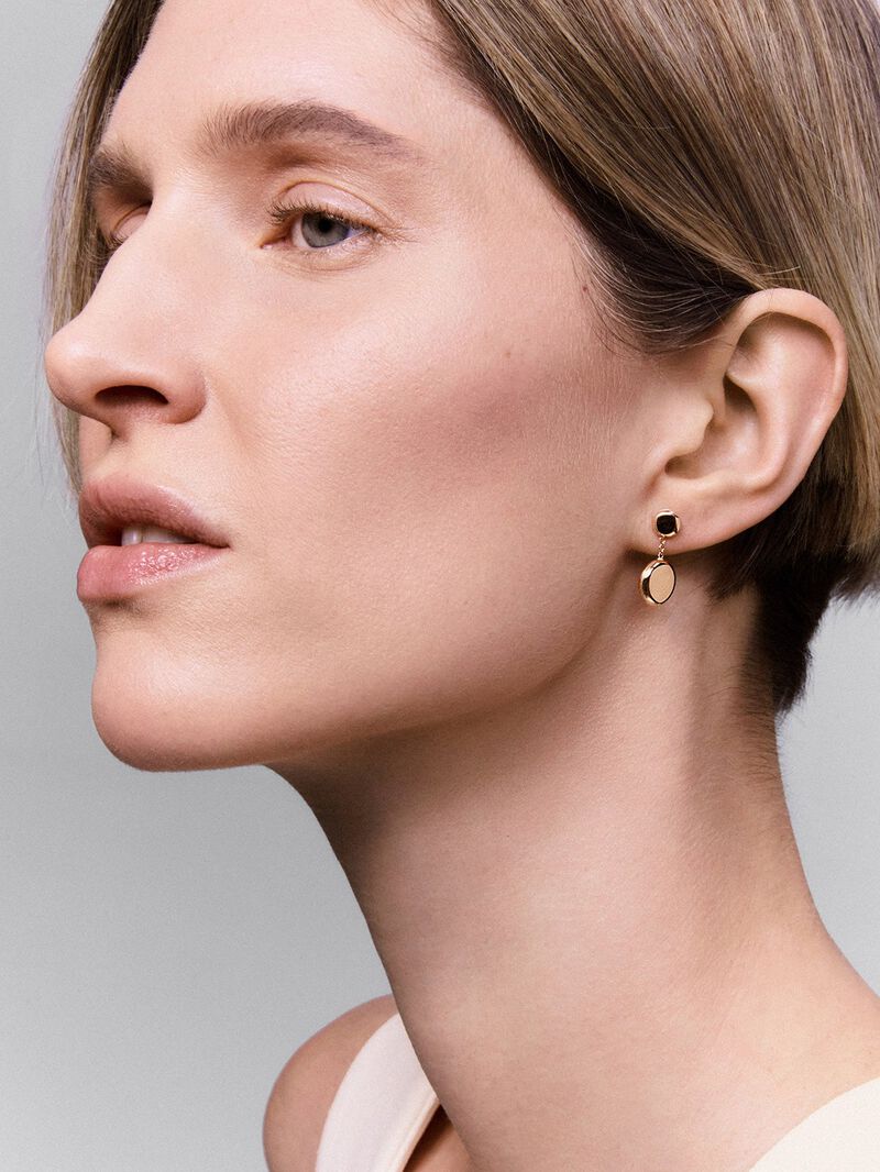 18K rose gold earrings with spheres image number 1
