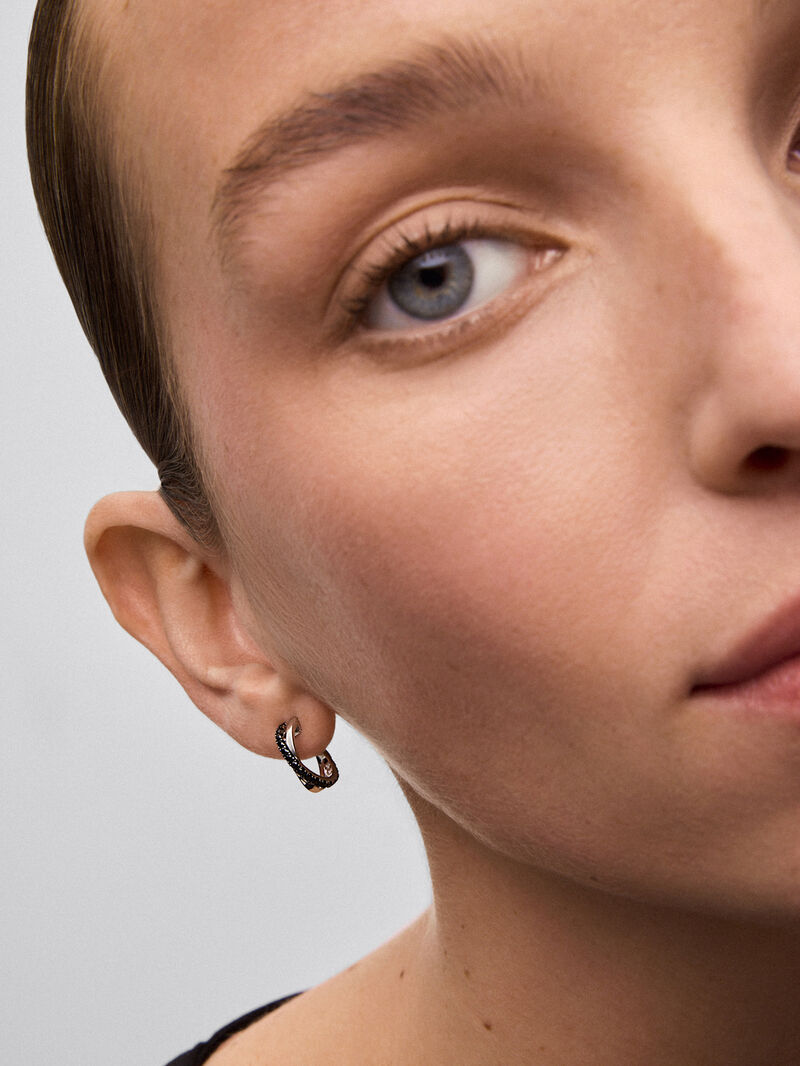 925 silver earrings with 36 brilliant-cut black spinels image number 3
