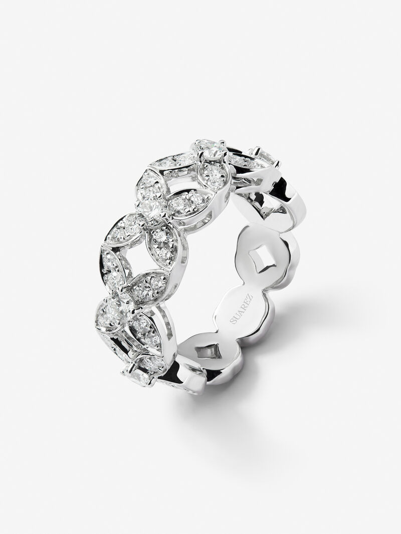 18K white gold ring with 31 brilliant-cut diamonds with a total of 0.34 cts image number 0